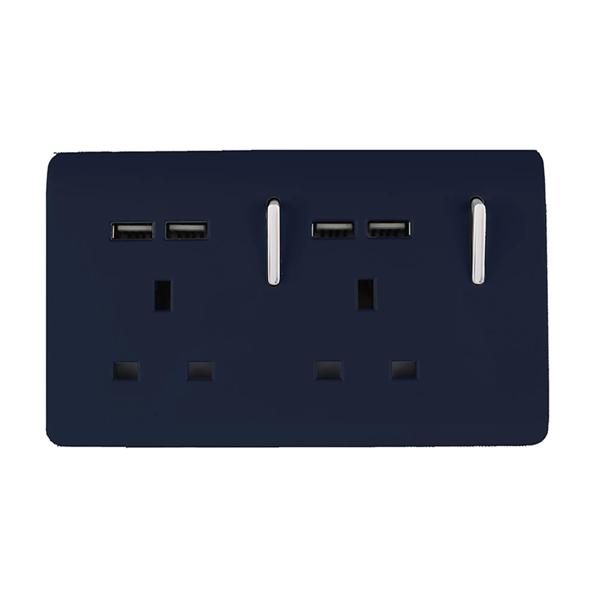 ART-SKT213USBNV  2 Gang 13Amp Switched Double Socket With 4X 2.1Mah USB Navy Blue